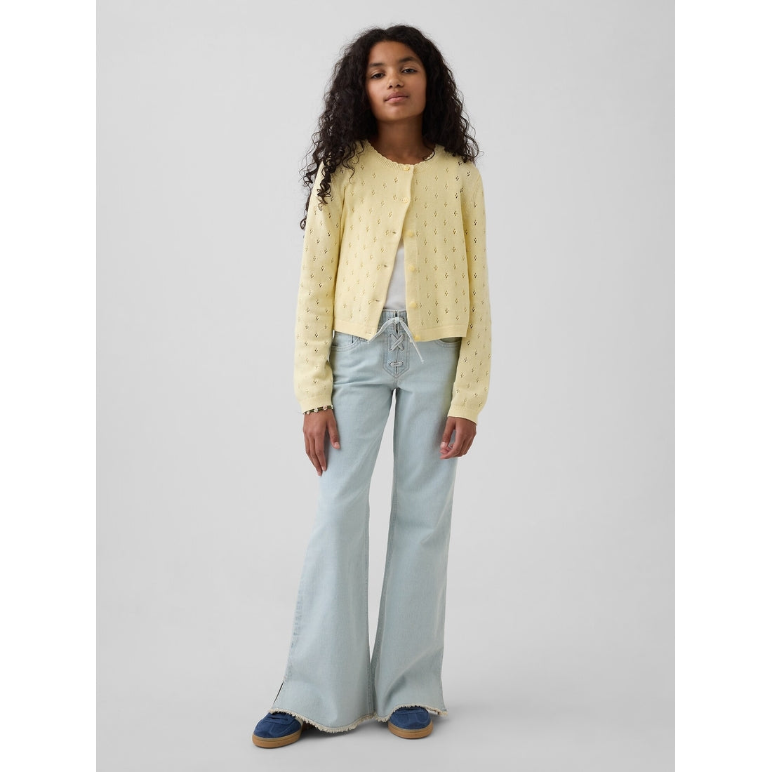 Girls' Pointelle Cardigan Sweater