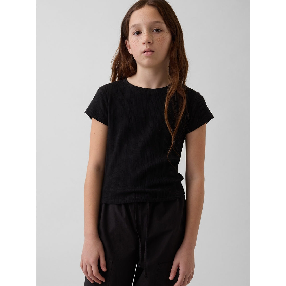 Girls' Variegated Rib Fitted T-Shirt