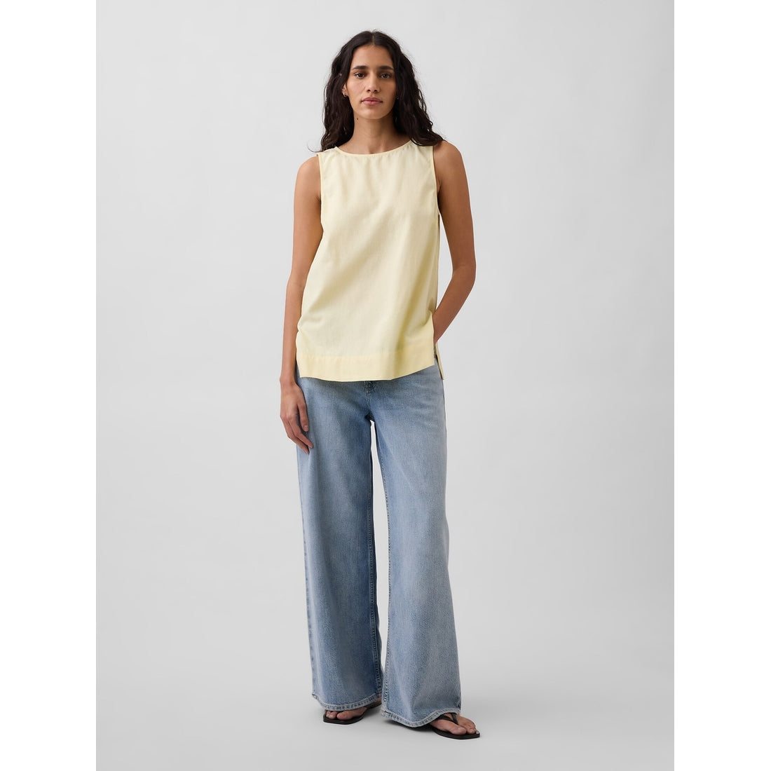 Women's Linen-Blend Shell Tank Top