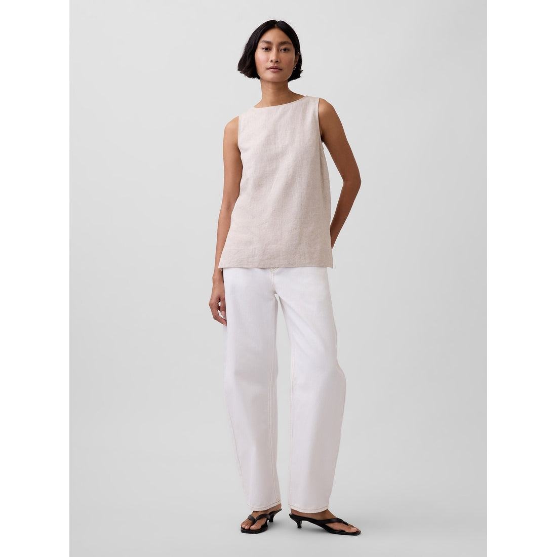 Women's Linen-Blend Shell Tank Top