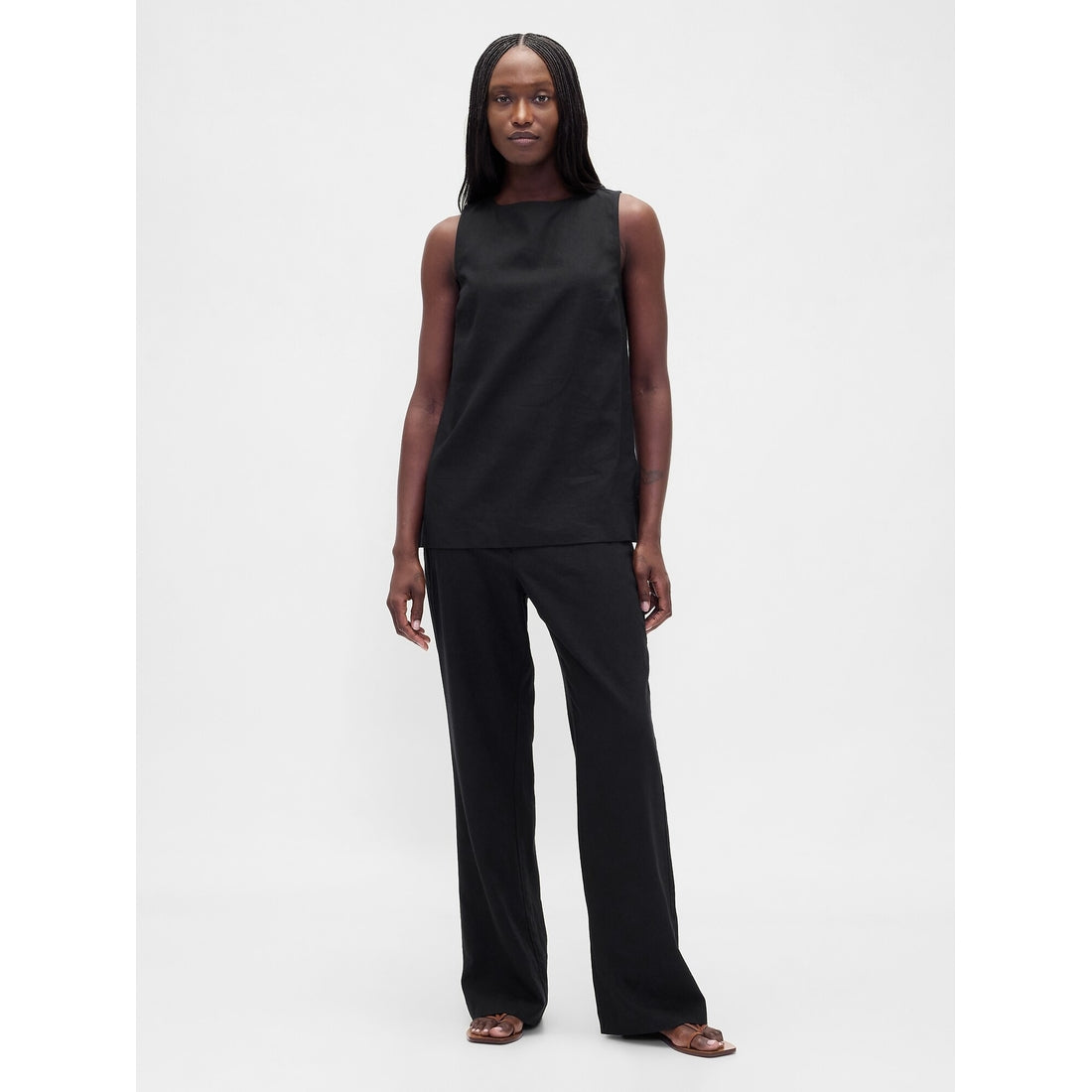 Women's Linen-Blend Shell Tank Top