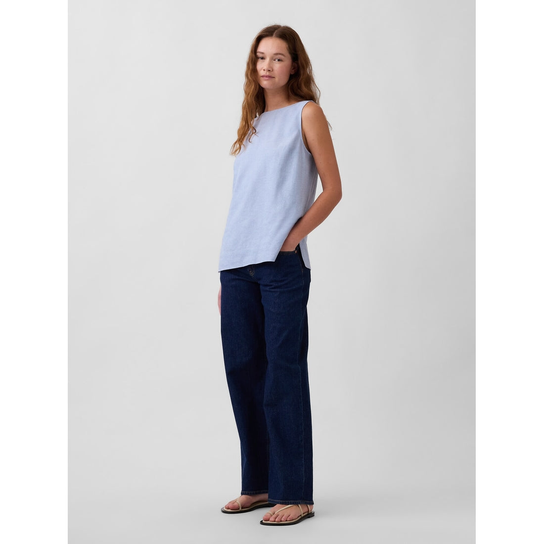 Women's Linen-Blend Shell Tank Top