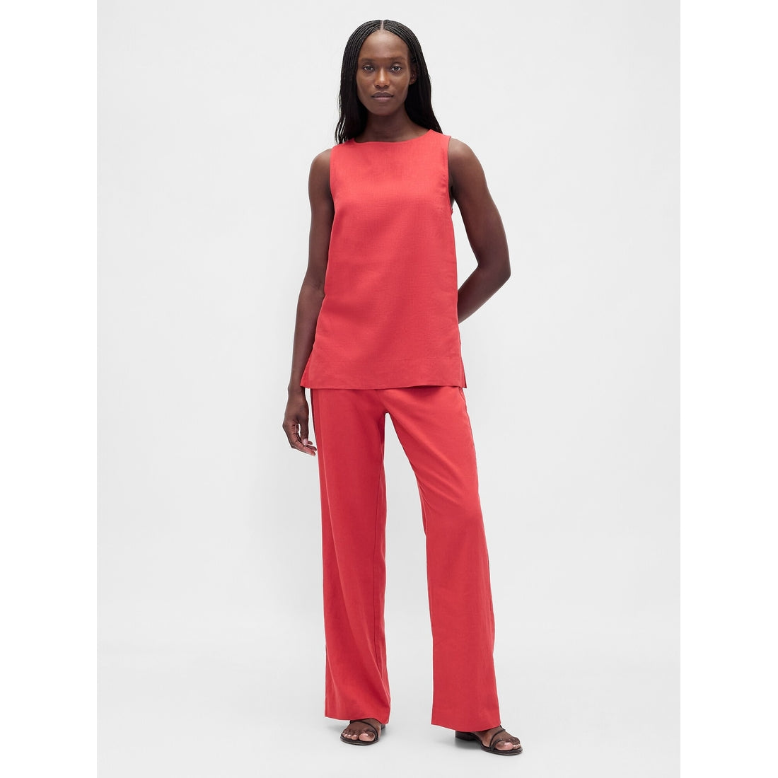 Women's Linen-Blend Shell Tank Top