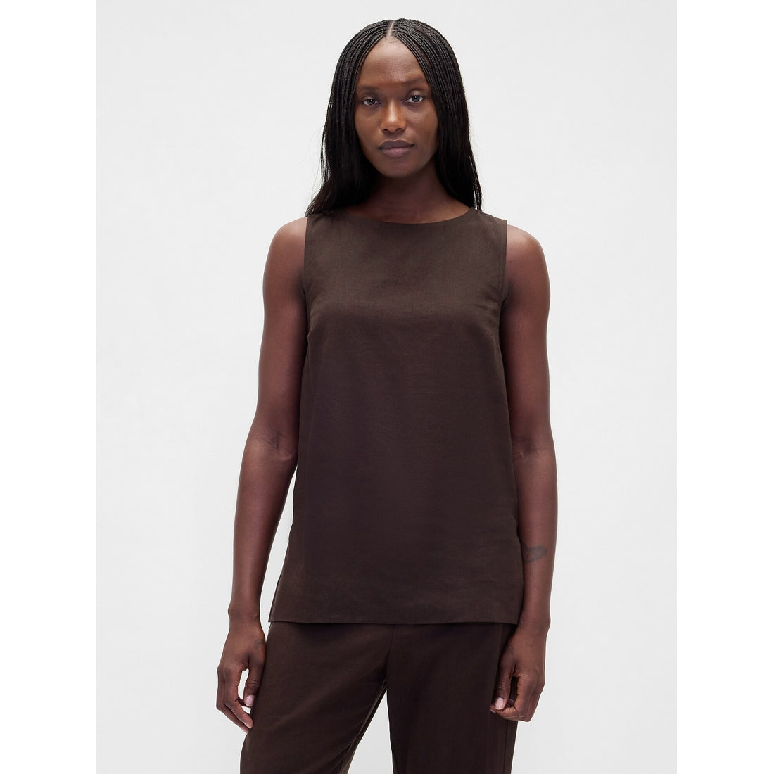 Women's Linen-Blend Shell Tank Top