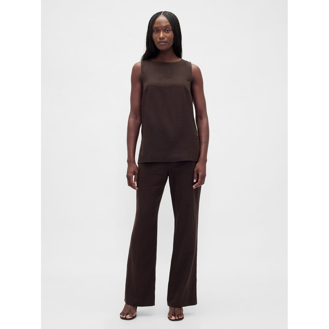 Women's Linen-Blend Shell Tank Top