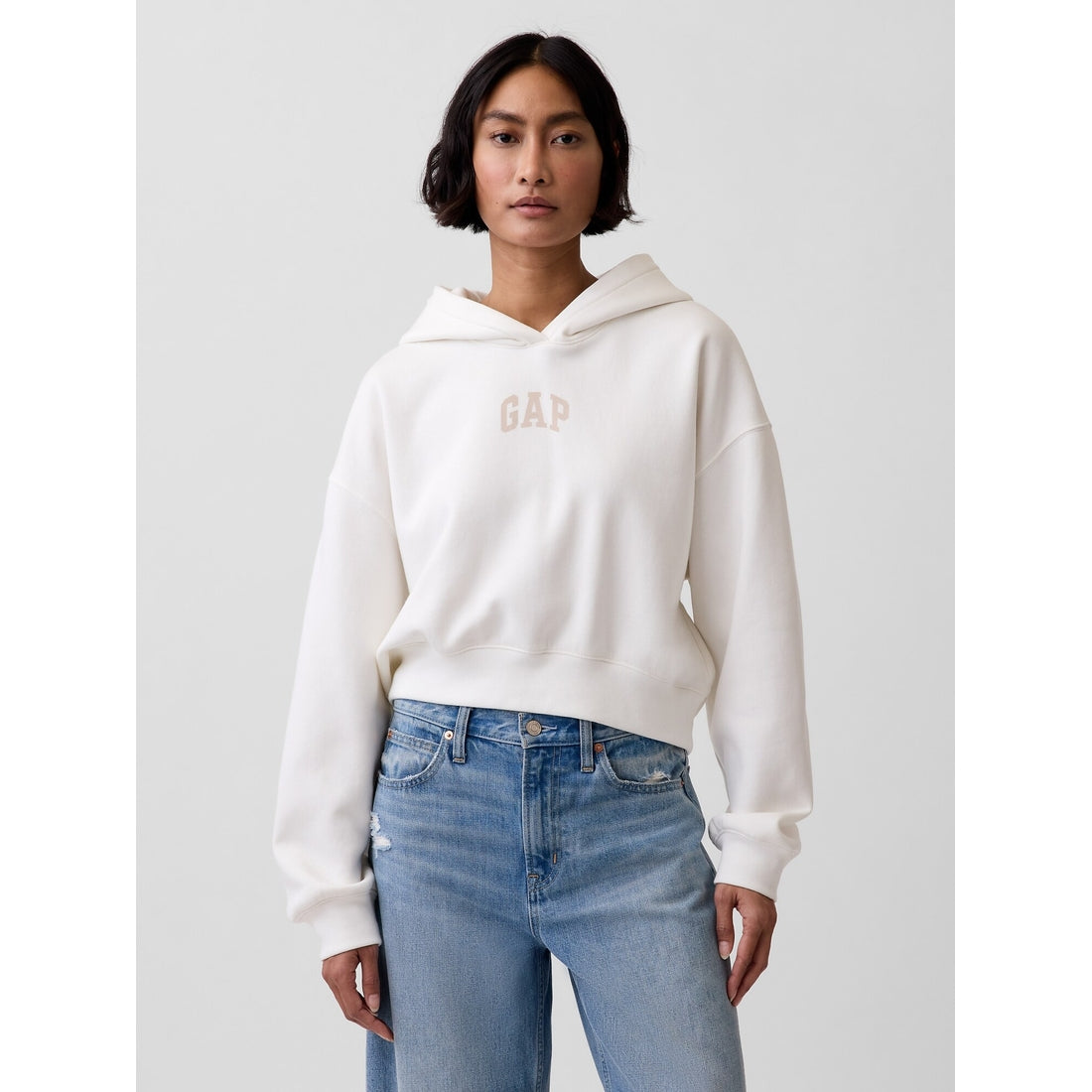 Women's Vintagesoft Oversized Crop Logo Hoodie