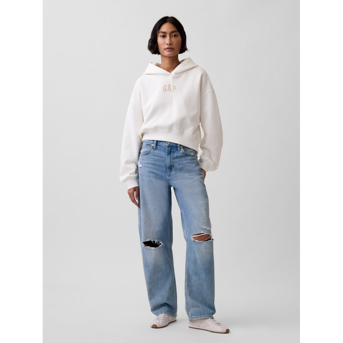 Women's Vintagesoft Oversized Crop Logo Hoodie