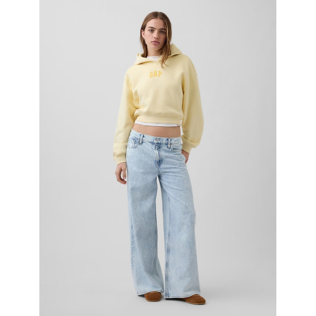 Women's Vintagesoft Oversized Crop Logo Hoodie