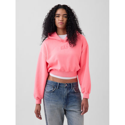 Women's Vintagesoft Oversized Crop Logo Hoodie