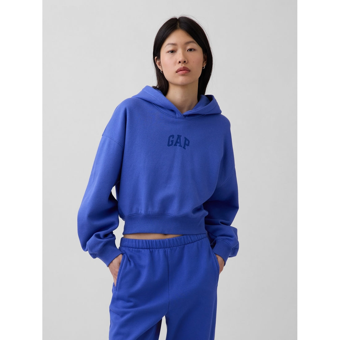 Women's Vintagesoft Oversized Crop Logo Hoodie
