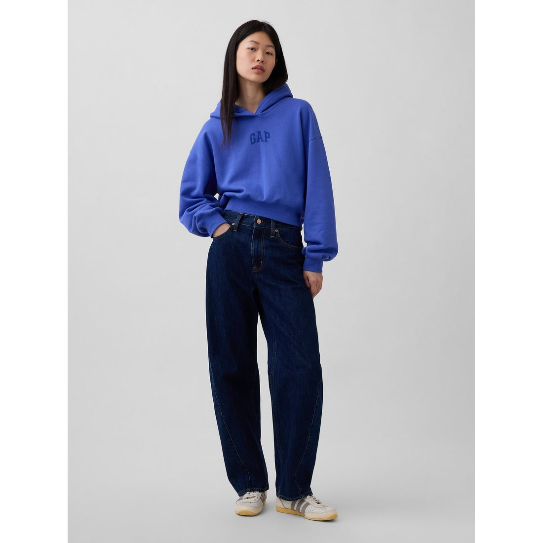 Women's Vintagesoft Oversized Crop Logo Hoodie