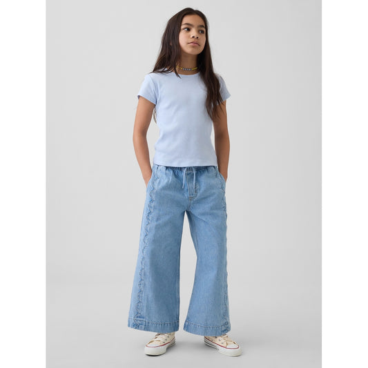Girls' High Rise Stride Easy Wide-Leg Ankle Jeans