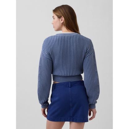 Women's 100% Cotton Barrel-Sleeve Crop Sweater