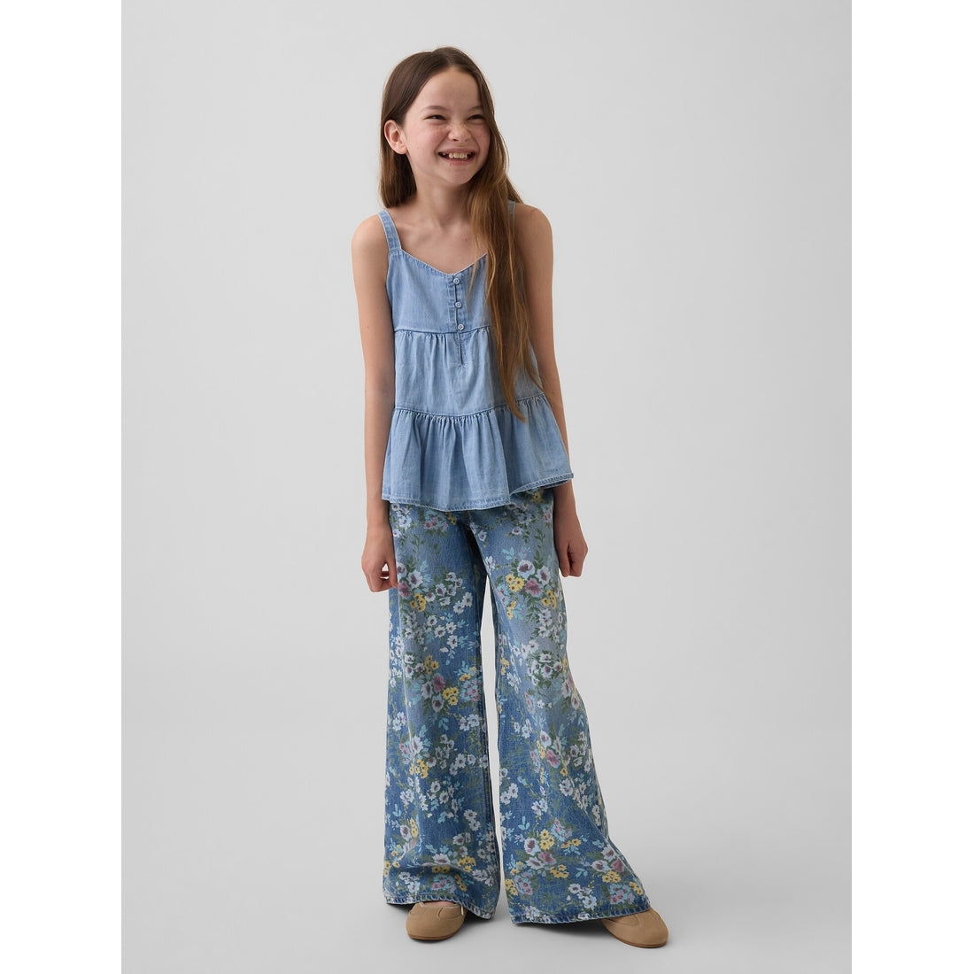 Girls' Tiered Eyelet Tank Top