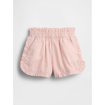 Toddler & Linen-Cotton Ruffle Dolphin Shorts