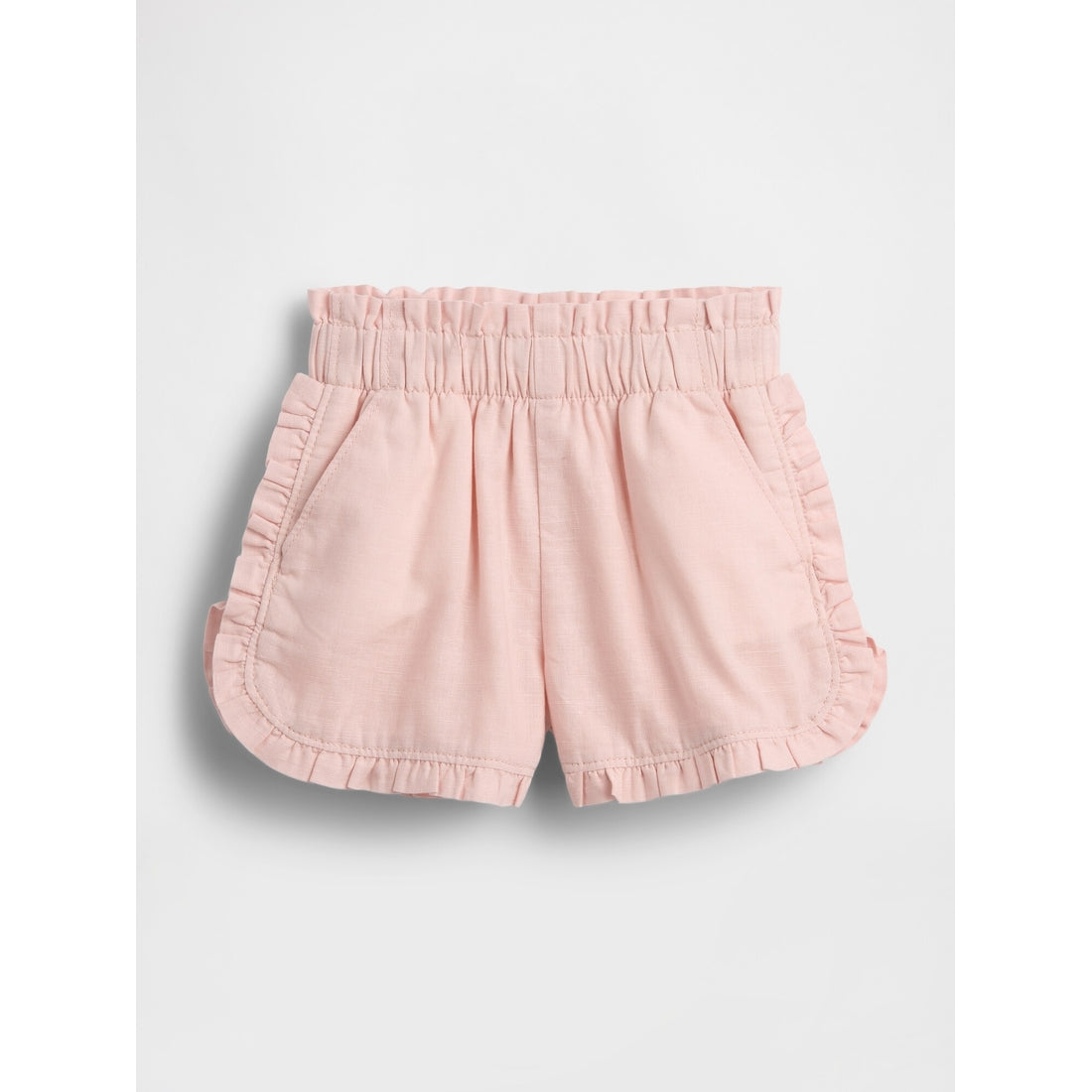 Toddler & Linen-Cotton Ruffle Dolphin Shorts