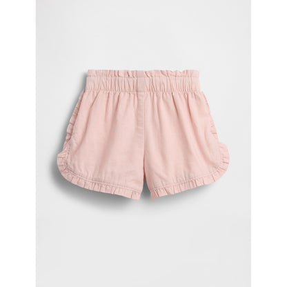 Toddler & Linen-Cotton Ruffle Dolphin Shorts