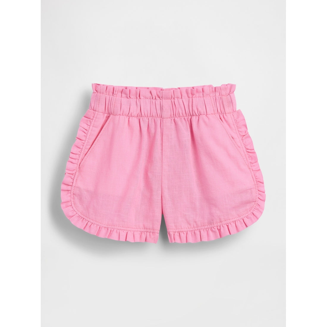Toddler & Linen-Cotton Ruffle Dolphin Shorts