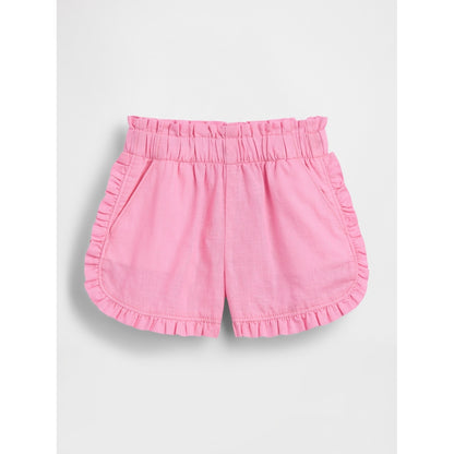 Toddler & Linen-Cotton Ruffle Dolphin Shorts