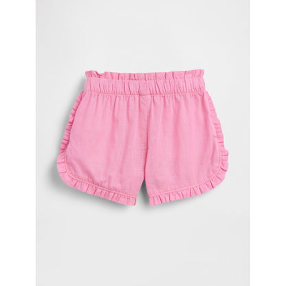 Toddler & Linen-Cotton Ruffle Dolphin Shorts