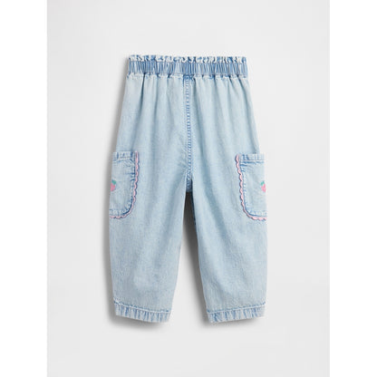 Toddler & Stripe Pull-On Barrel Jeans