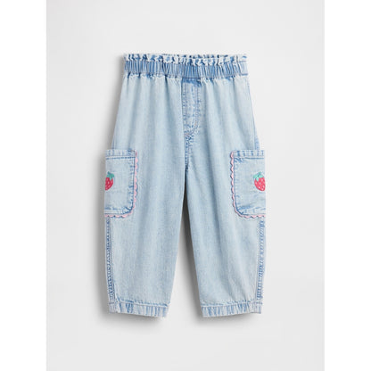 Toddler & Stripe Pull-On Barrel Jeans