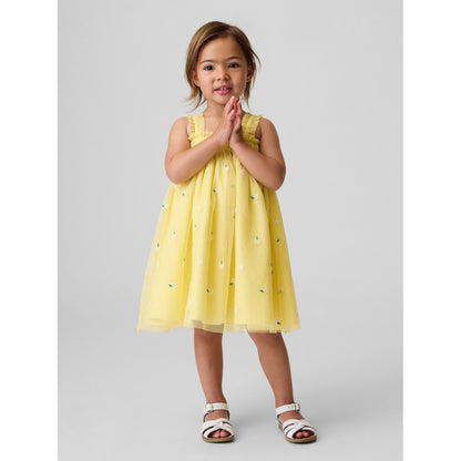 Toddler & Embroidered Daisy Tulle Dress