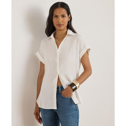 Lauren Ralph Lauren Dolman-Sleeve 100% Linen Shirt