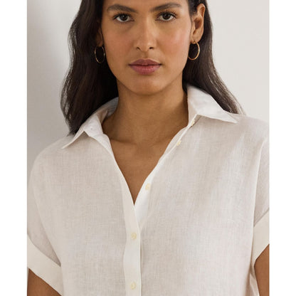 Lauren Ralph Lauren Dolman-Sleeve 100% Linen Shirt