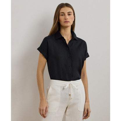 Lauren Ralph Lauren Dolman-Sleeve 100% Linen Shirt