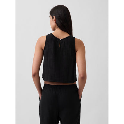 Women's Cotton Gauze Racer Shell Tank Top