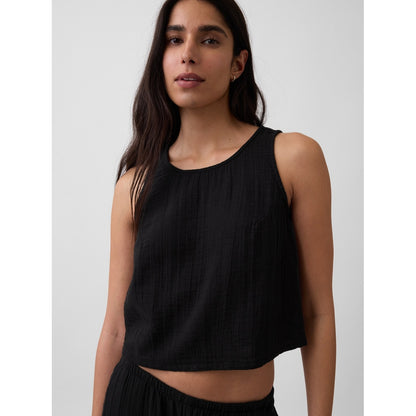 Women's Cotton Gauze Racer Shell Tank Top