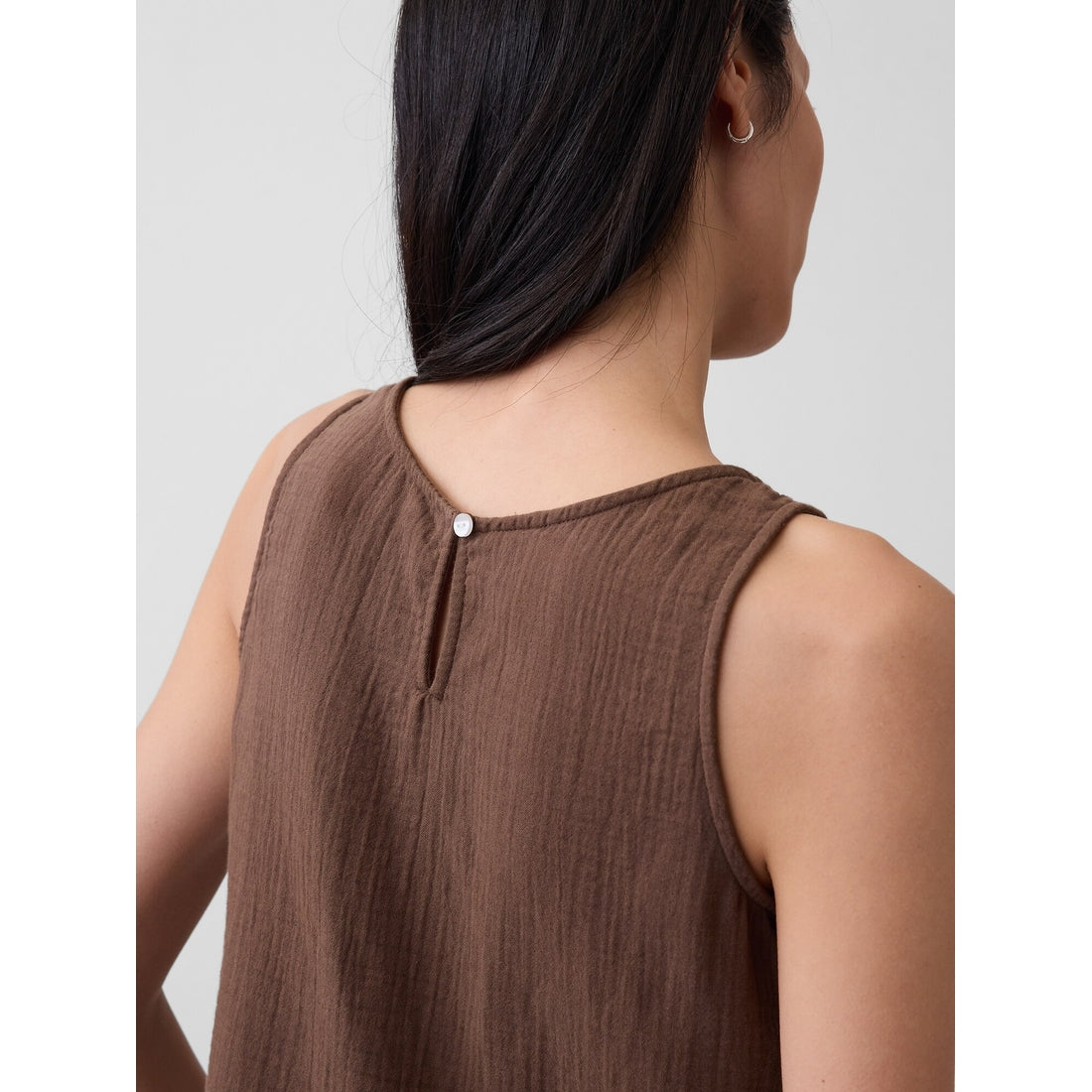 Women's Cotton Gauze Racer Shell Tank Top
