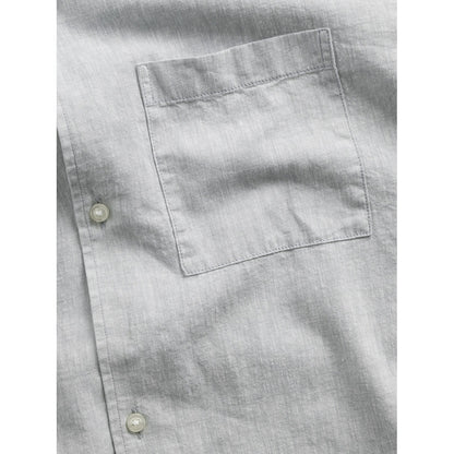 Men's Linen-Cotton Relaxed Straight-Hem Shirt