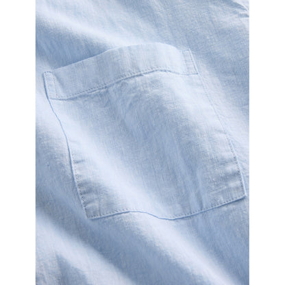 Men's Linen-Cotton Relaxed Straight-Hem Shirt
