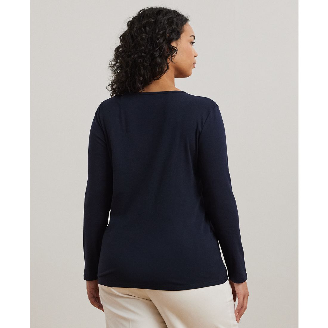 Lauren Ralph Lauren Plus Size Stretch Long-Sleeve Tee