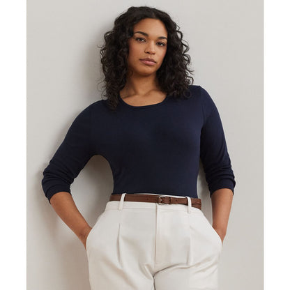 Lauren Ralph Lauren Plus Size Stretch Long-Sleeve Tee