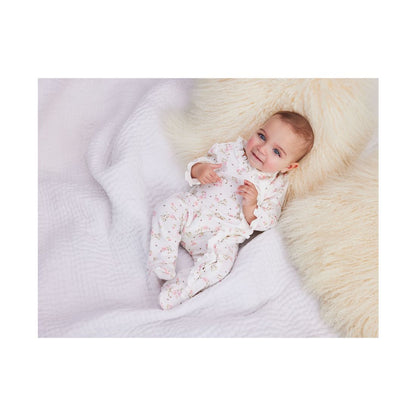 Little Me Baby Girls Vintage Rose Coverall with Matching Hat, 2 Piece Set