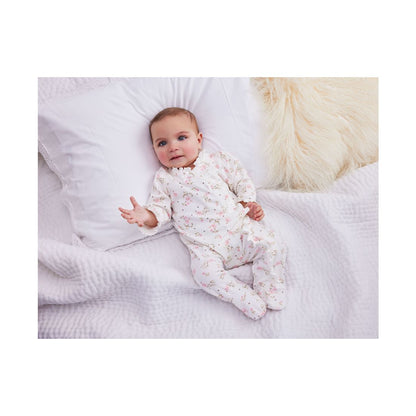 Little Me Baby Girls Vintage Rose Coverall with Matching Hat, 2 Piece Set