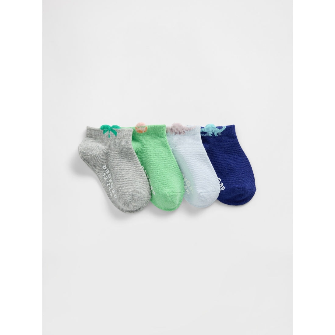 Toddler & Dino No Show Socks (4-Pack)