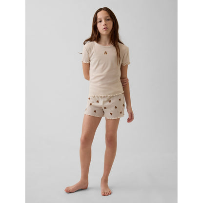 Girls' Recycled Rib Brannan Bear Pj Short Set