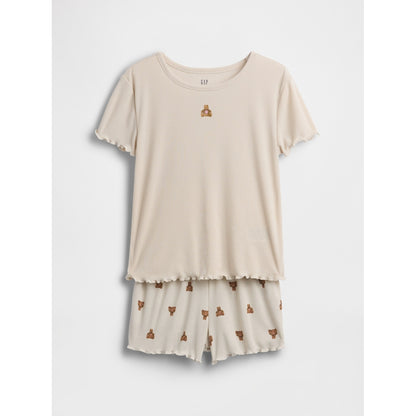 Girls' Recycled Rib Brannan Bear Pj Short Set