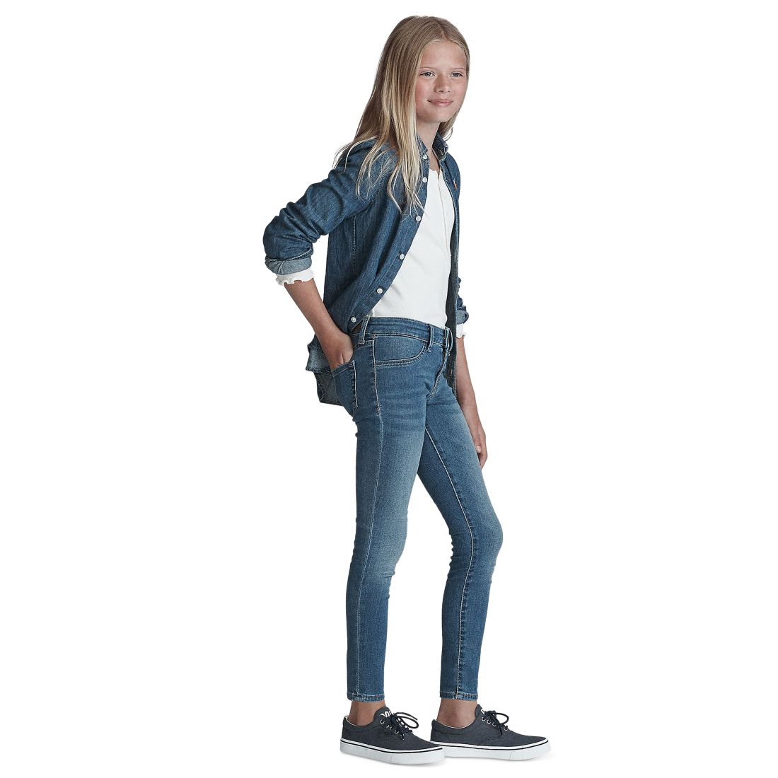 Polo Ralph Lauren Big Girls Aubrie Five-Pocket Denim Leggings