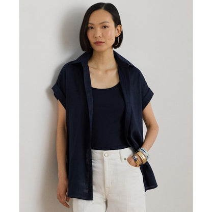 Lauren Ralph Lauren Dolman-Sleeve 100% Linen Shirt