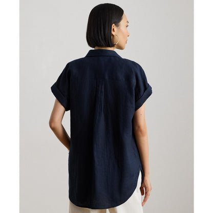 Lauren Ralph Lauren Dolman-Sleeve 100% Linen Shirt