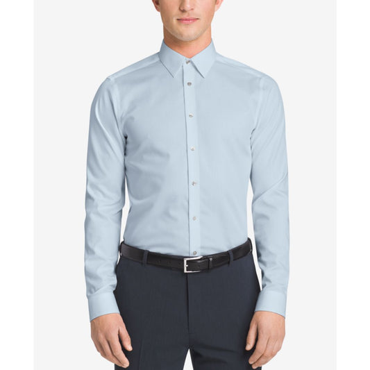 Calvin Klein Steel Men's Slim-Fit Non-Iron Herringbone Dress Shirt
