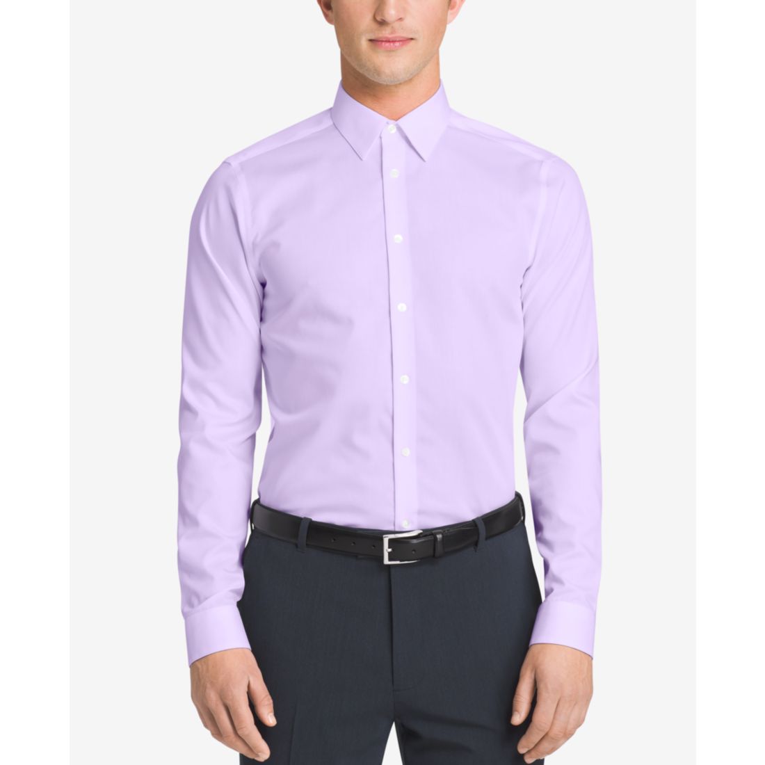 Calvin Klein Steel Men's Slim-Fit Non-Iron Herringbone Dress Shirt