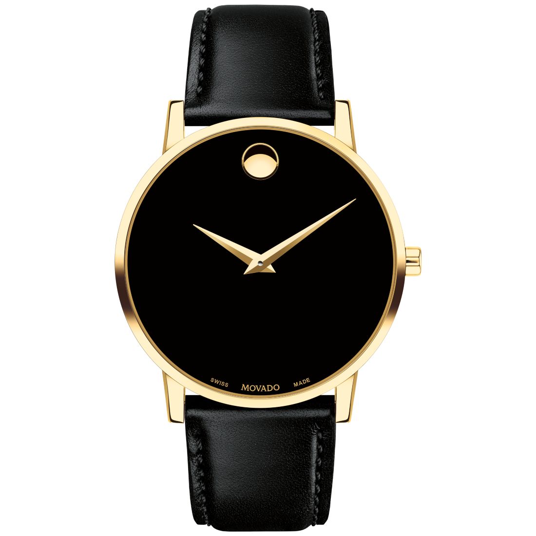 Movado Men's Swiss Museum Classic Black Leather Strap Watch 40mm