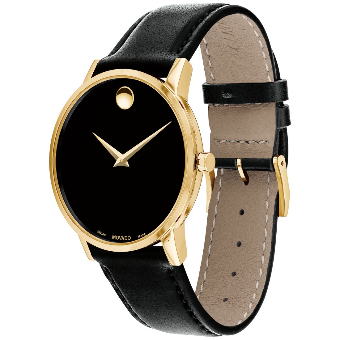 Movado Men's Swiss Museum Classic Black Leather Strap Watch 40mm