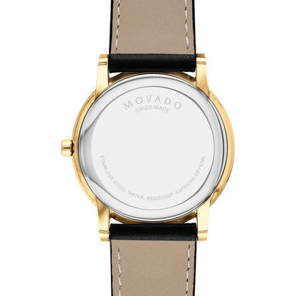 Movado Men's Swiss Museum Classic Black Leather Strap Watch 40mm